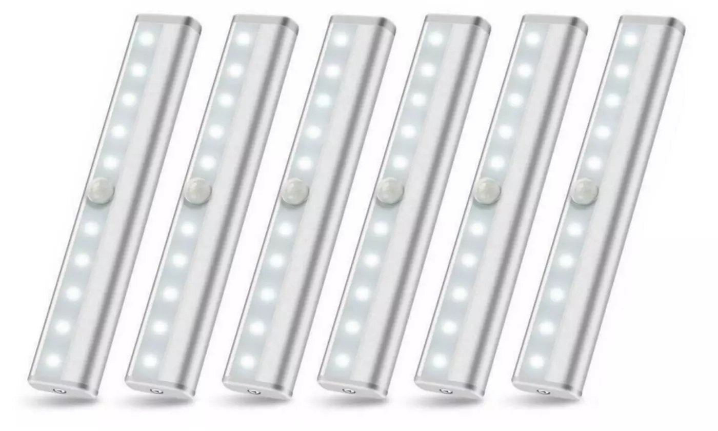 10 LED Motion Sensor Stick-on Light Bar (3-or 6-Pack)